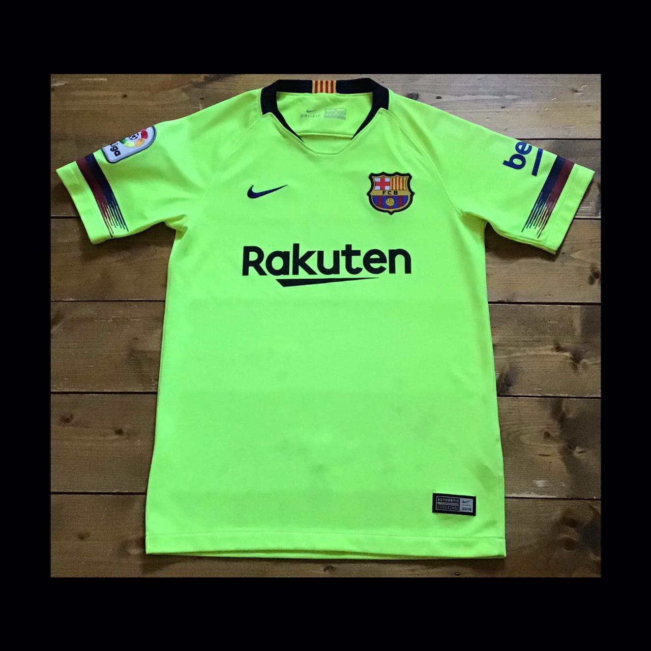 Authentic Barcelona Luminous Yellow Away Shirt 2018... - Depop