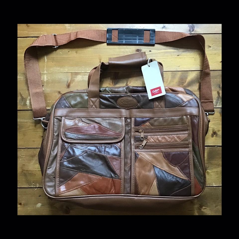 Leather Patchwork Travel Bag. Cotton Traders. Size Depop