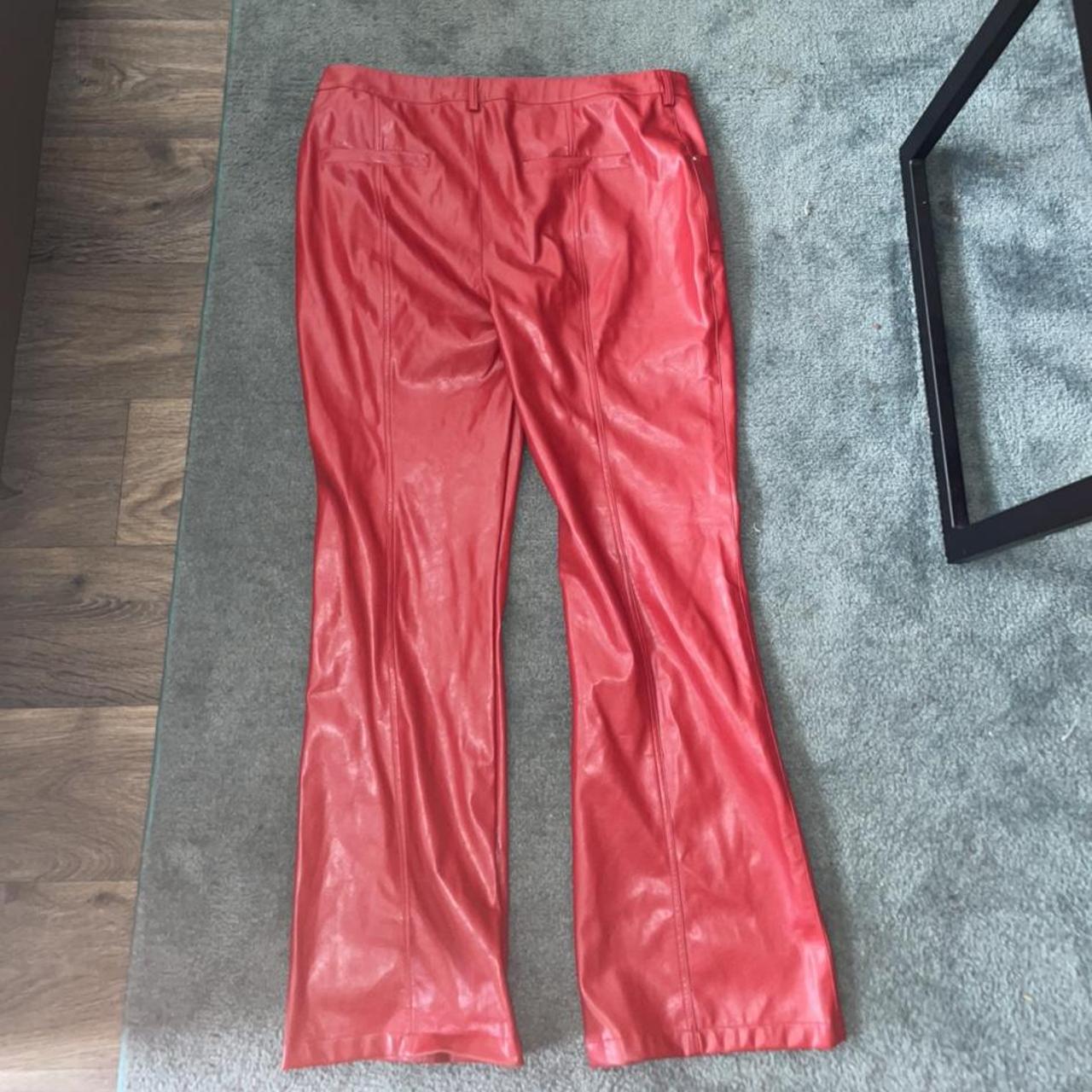 Red Leather Pants Very Cute Only Worn Once They Depop   P0 