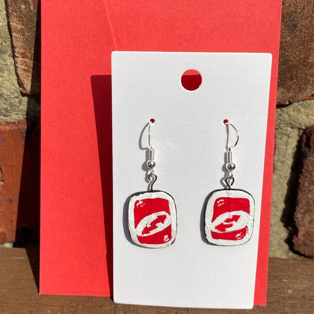 red uno reverse card earrings - Depop