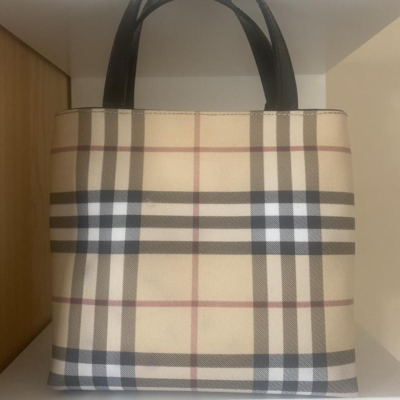 vintage mini burberry bag in nova check H 7.5” W... - Depop