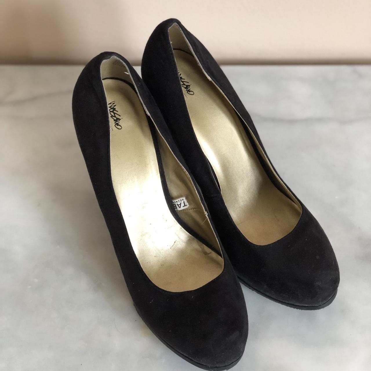 Beautiful chic black suede platform heels by... - Depop