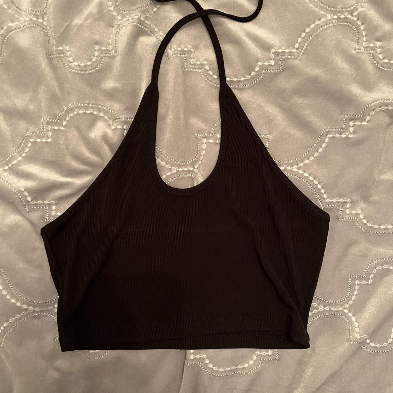 Black Halter Top with peekaboo hole From Shein -... - Depop