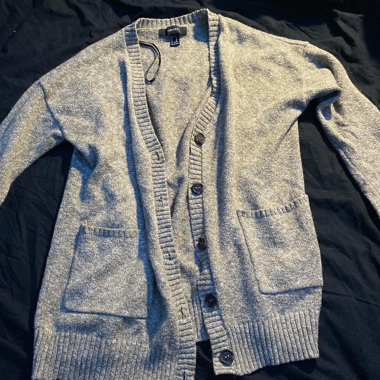 beige forever 21 cardigan size small - Depop