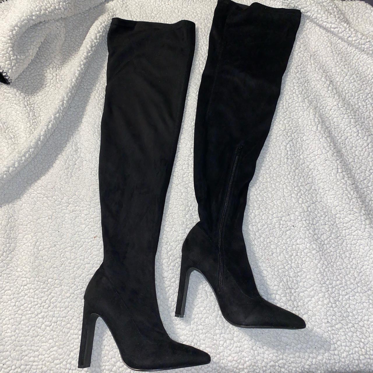 Dolls Kill Miss Temptress Thigh High Boots Black,... - Depop