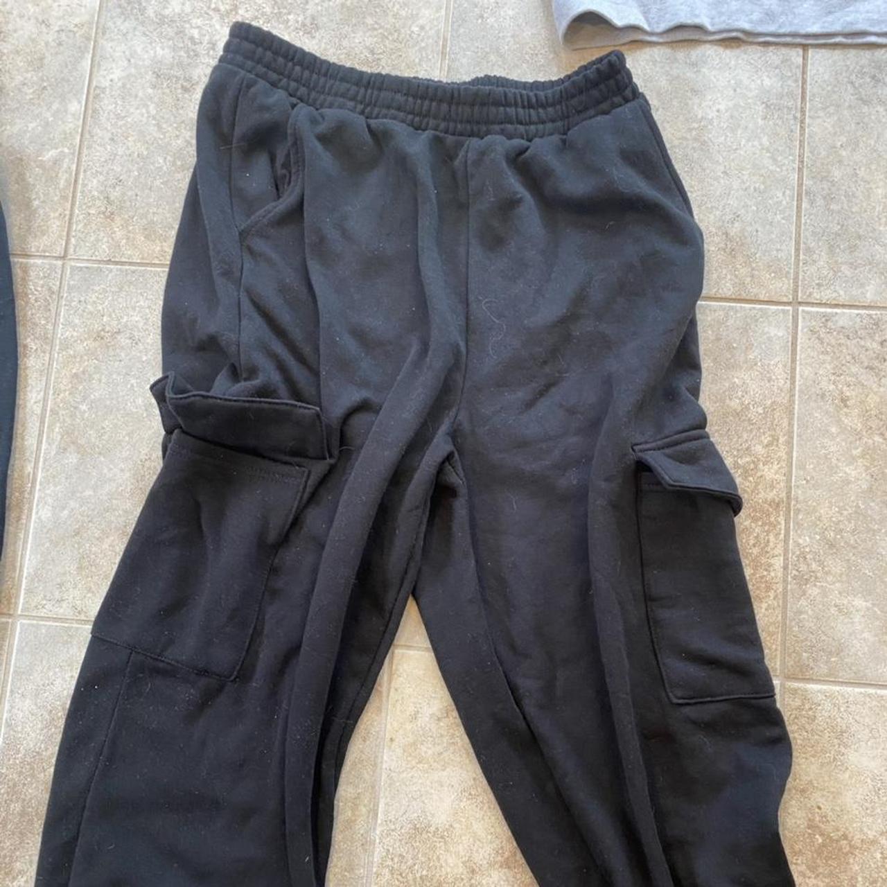 black cargo sweatpants streetwear Depop