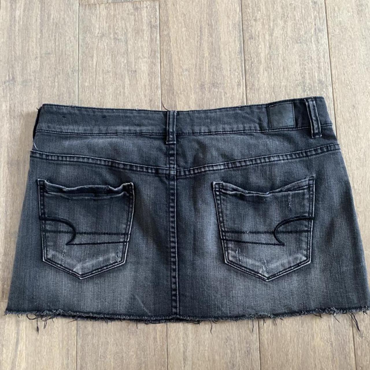 Dark Washed Black American Eagle Mini Skirt Size Depop