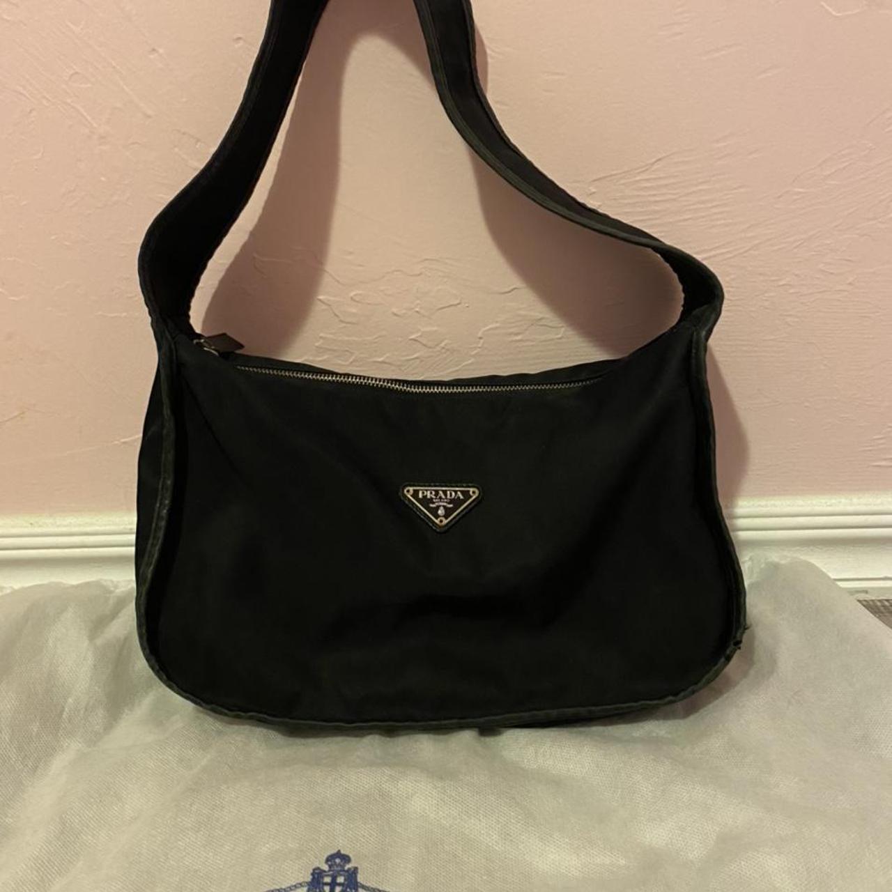 Prada Tessuto Ring Bag in Black/Navy Excellent preloved condition