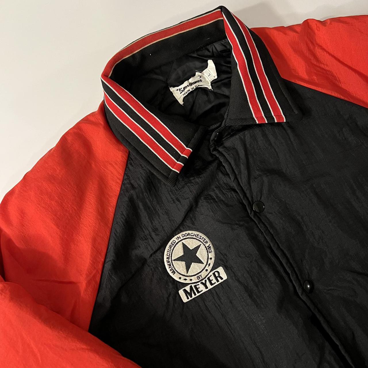 Vintage 1980s Bomber Black & Red #vintage #depop... - Depop