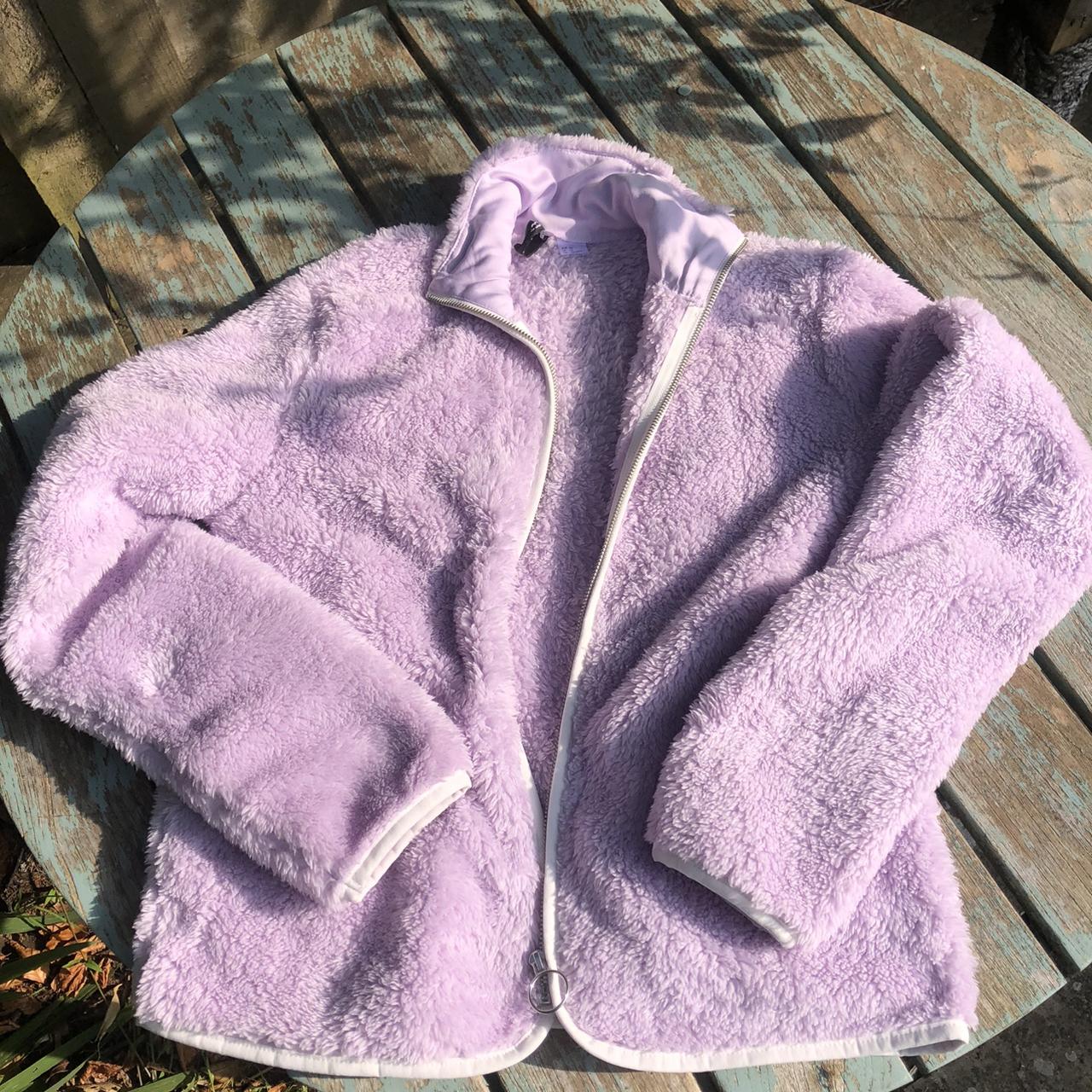 Mauve fuzzy outlet jacket