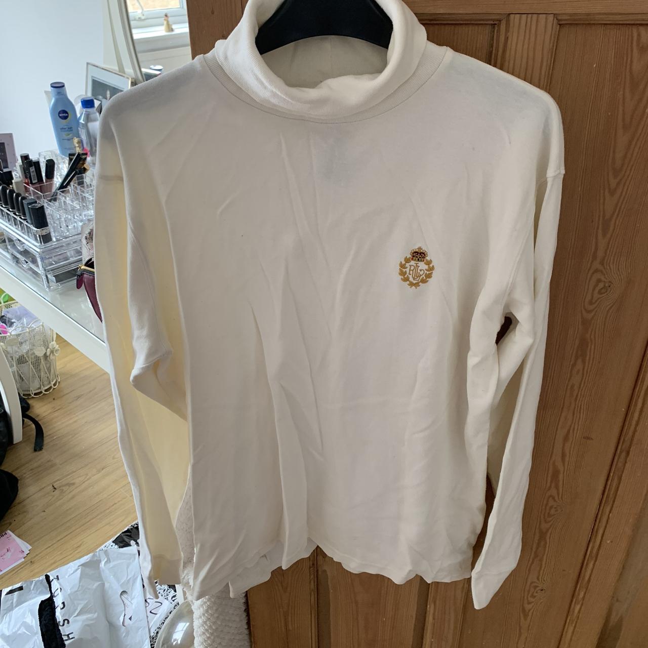 White Ralph Lauren turtle neck jumper / top - ... - Depop