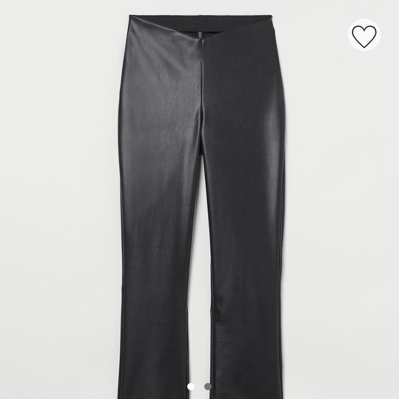 H&M Leather Crossover Waist Pants Vegan leather... Depop