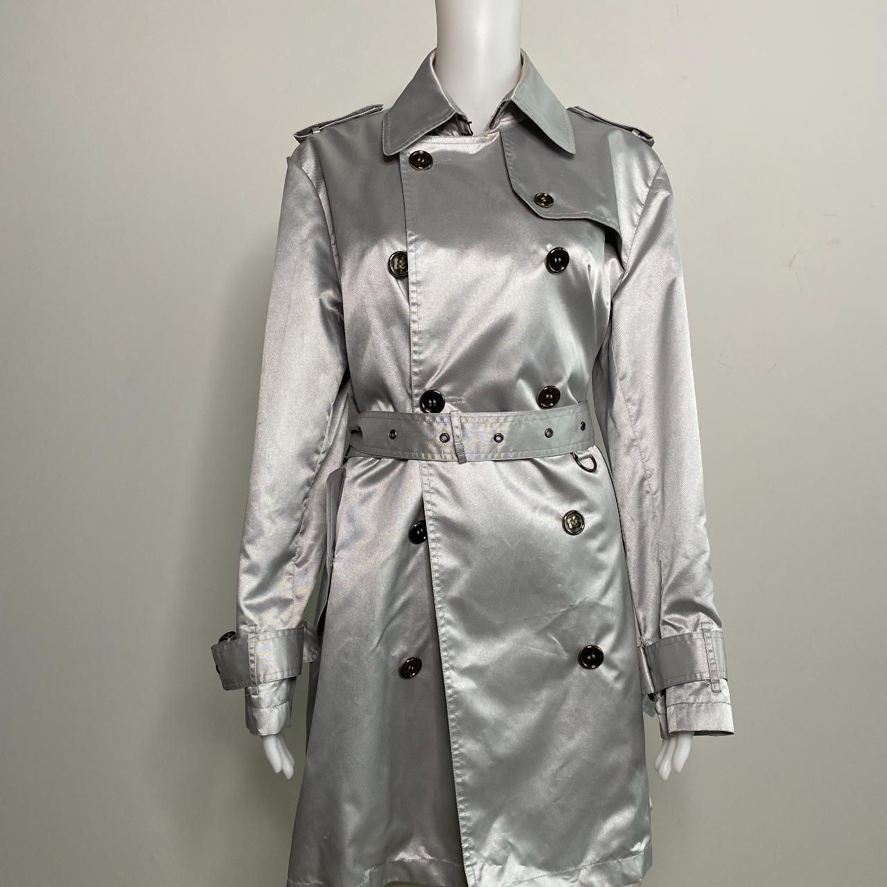 silver trench coats