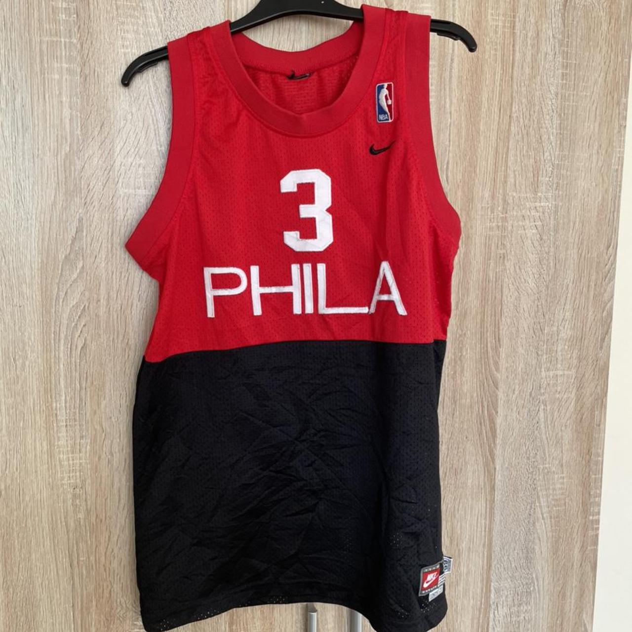 red and black iverson jersey