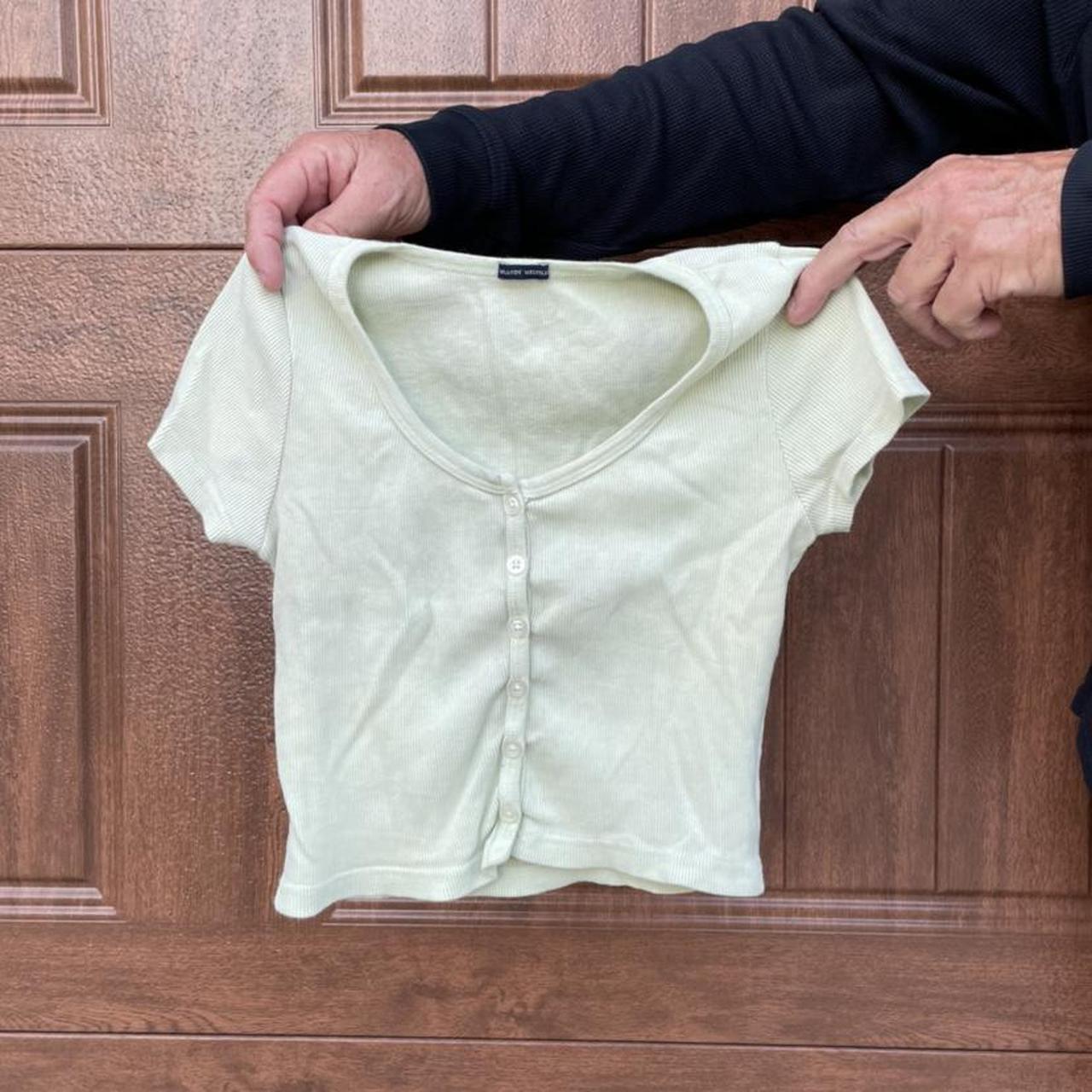 Brandy Melville Women's Green Croptop Depop