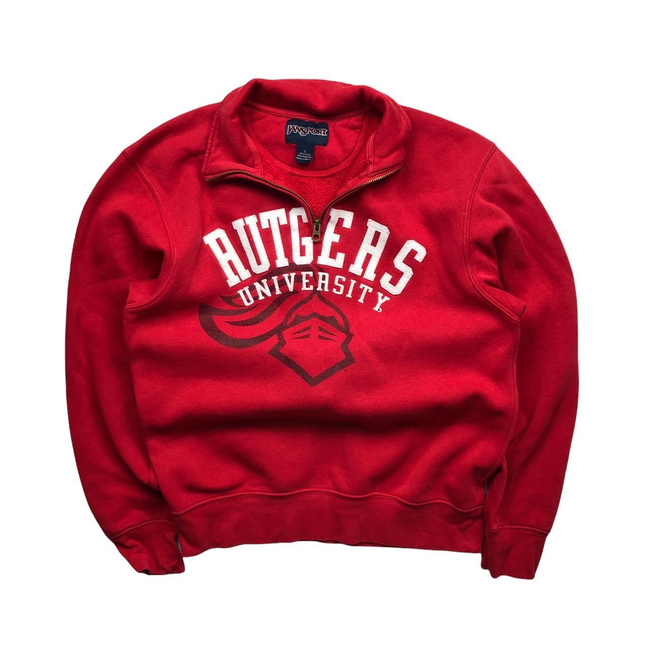 Vintage Rutgers university quarter zip jumper... Depop