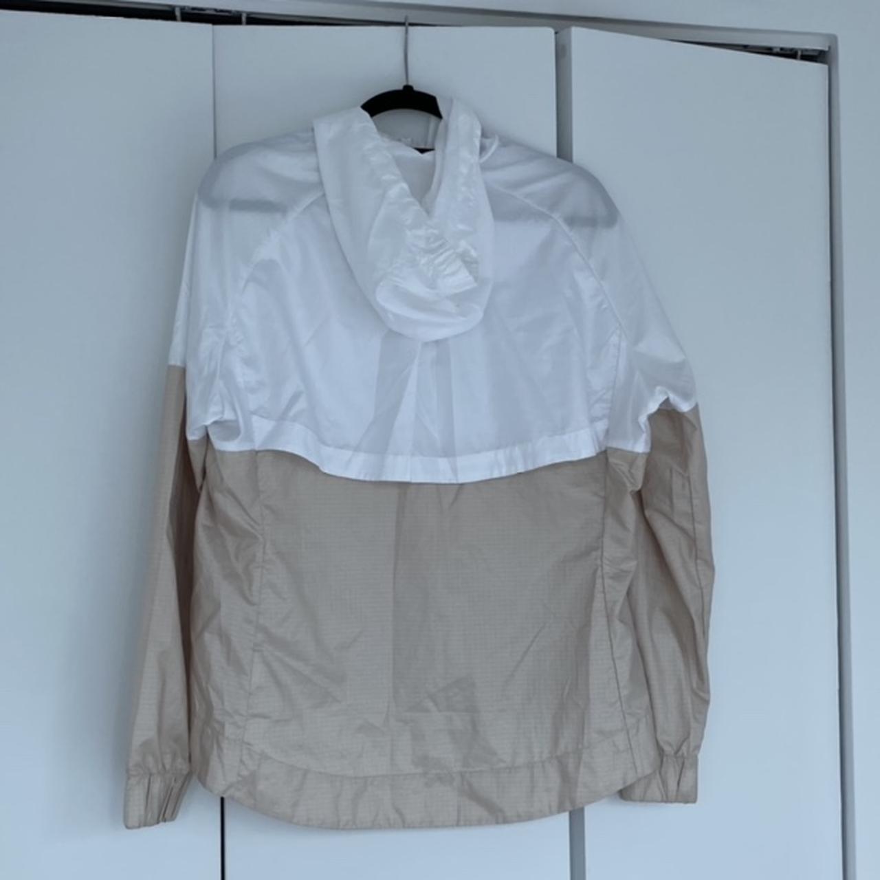white and gold Nike track jacket windbreaker Depop