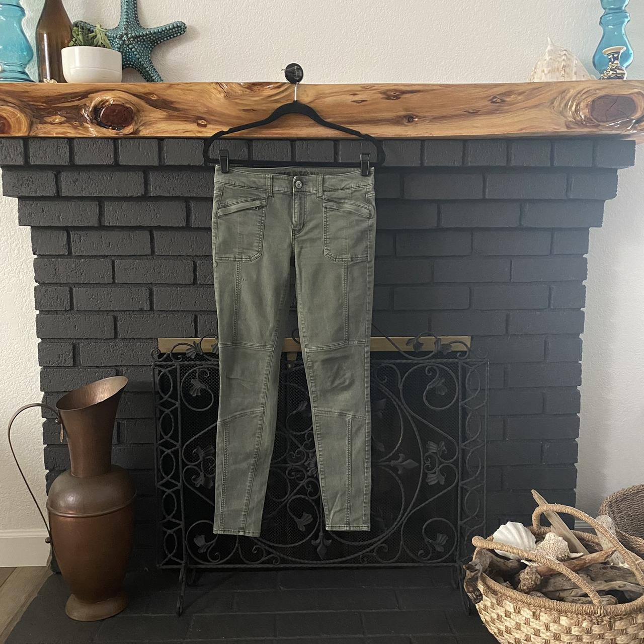 american eagle green skinny jeans mid rise size... Depop