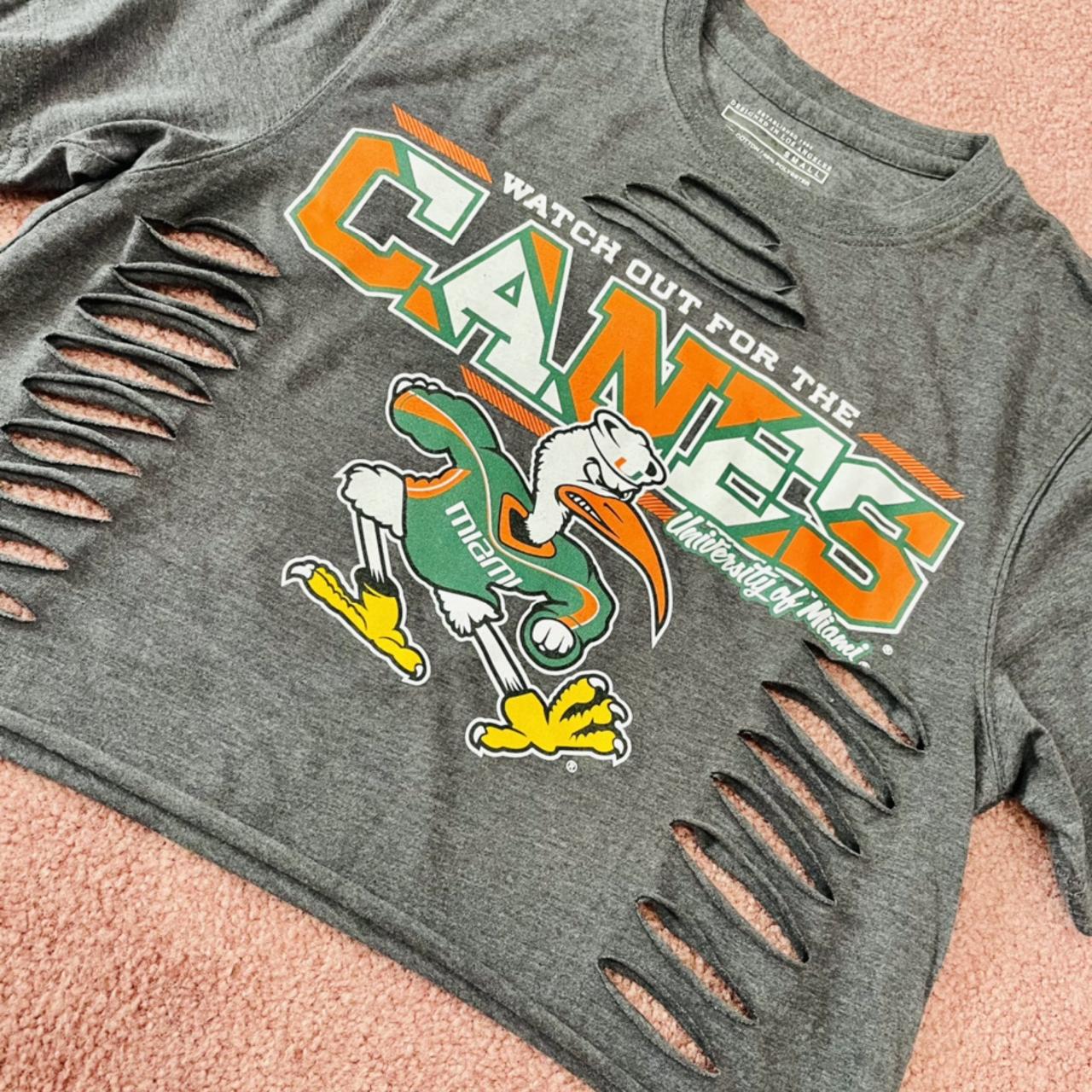 “WATCH OUT FOR THE CANES” Umiami cut & cropped t... Depop