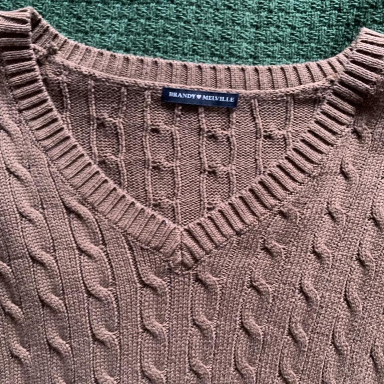 Brandy Melville Brown V neck Sweater super great... Depop