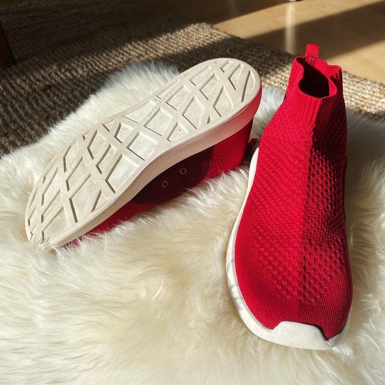 Zara red high top sock style trainers. UK size 6 (... Depop