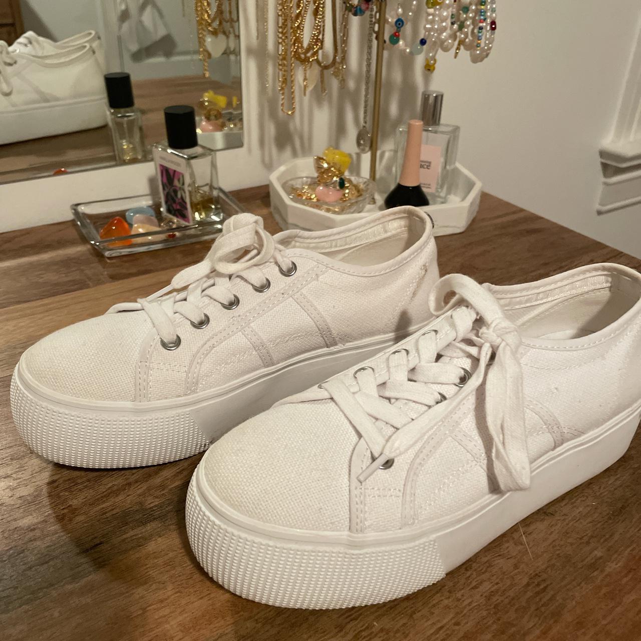 Steve Madden white platform sneakers! These are so... - Depop