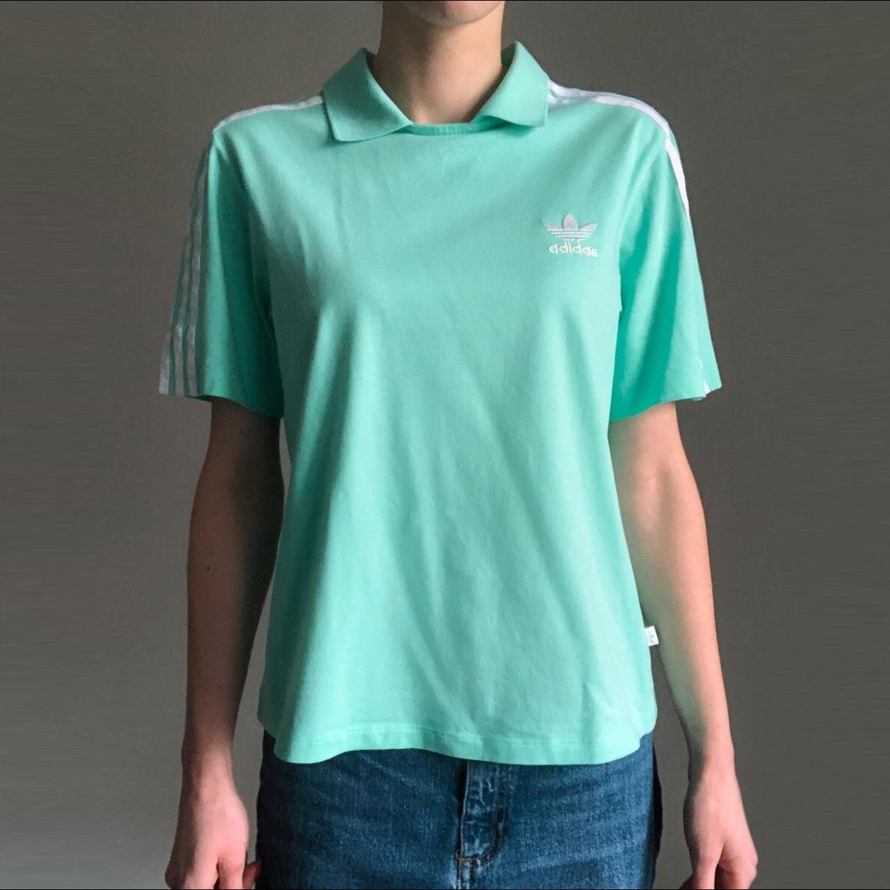 Mint green adidas shirt on sale