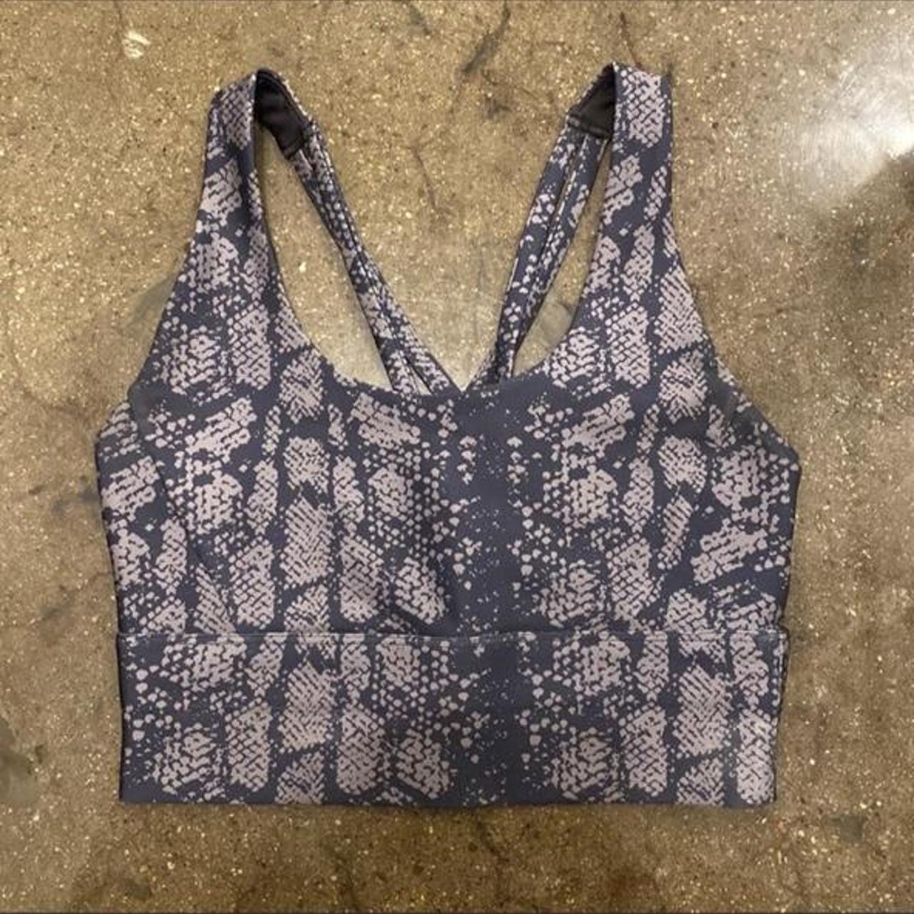 Soulcycle Aurora Long Line Snakeskin Sports Bra... - Depop