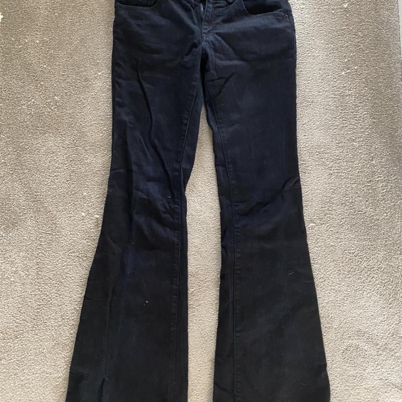 Miss selfridge black low waist denim jeans size 8.... Depop