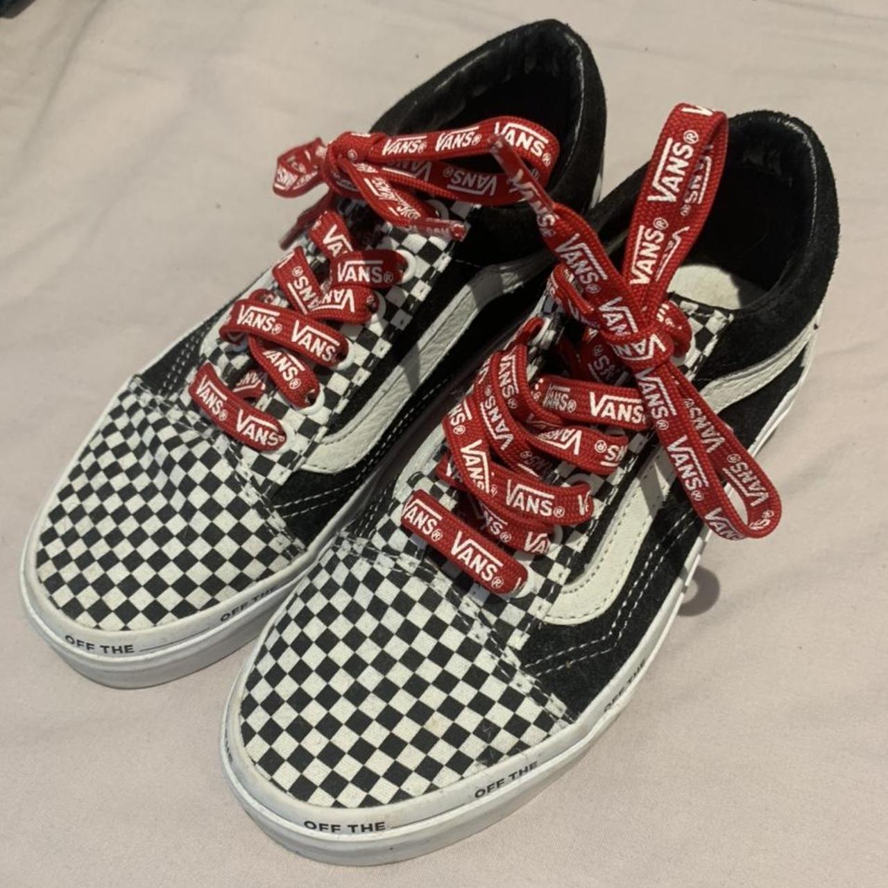 Uk size 2 vans Checkered black and white vans with. Depop