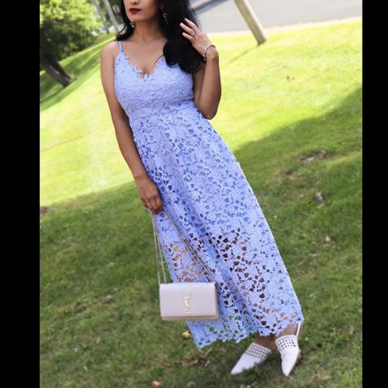 ASTR lace A Line midi dress in Periwinkle Popular