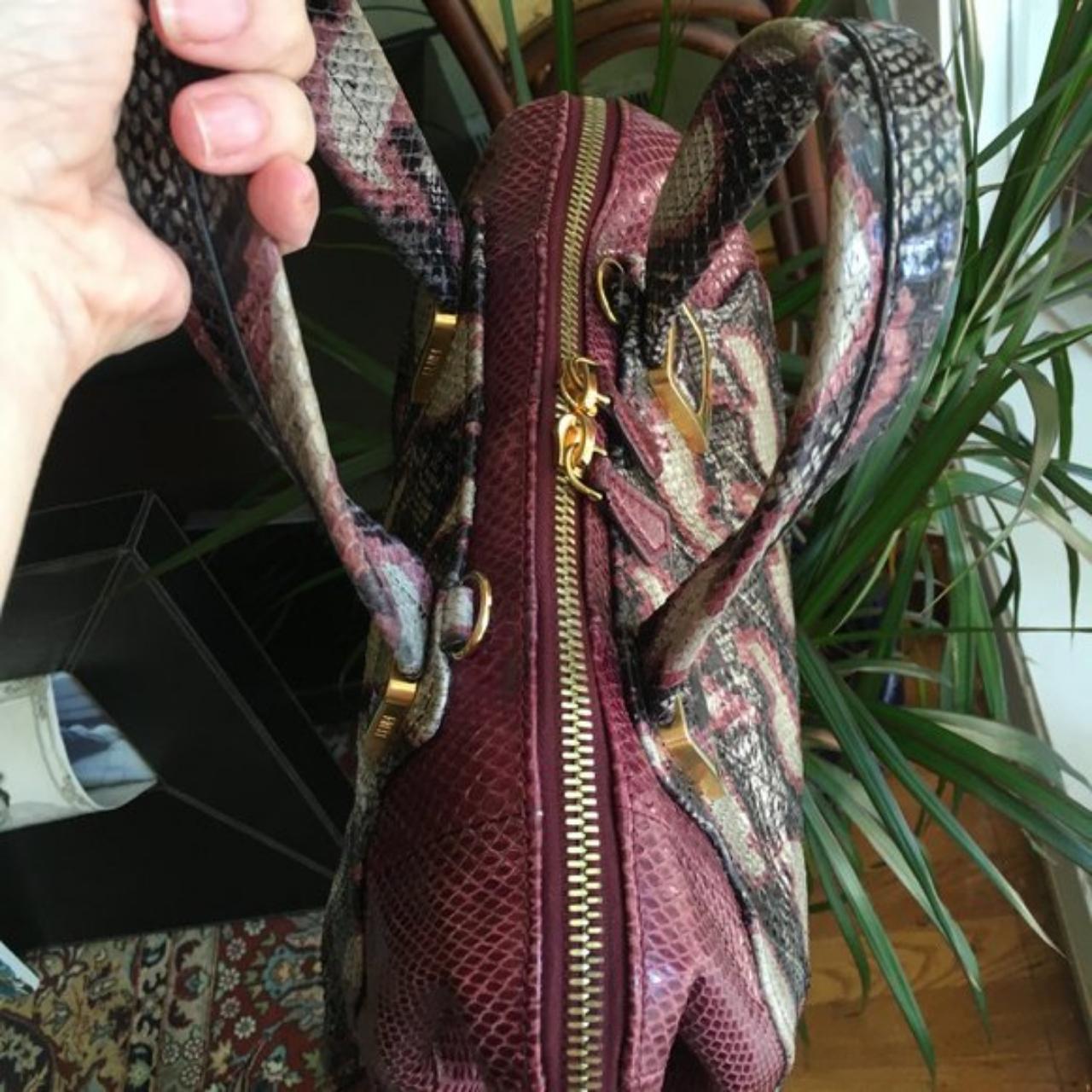 Authentic Fendi Ayres Python Handle Bag Burgundy and - Depop