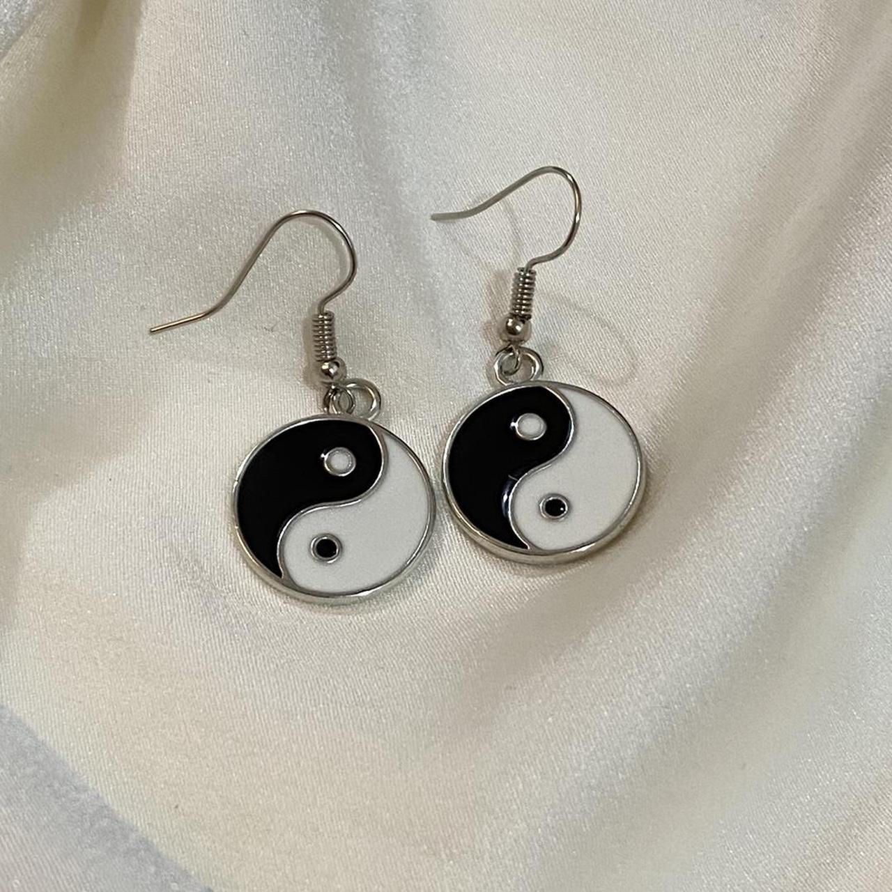 ☯️ Silver Yin Yang Earrings☯️ hypoallergenic... - Depop