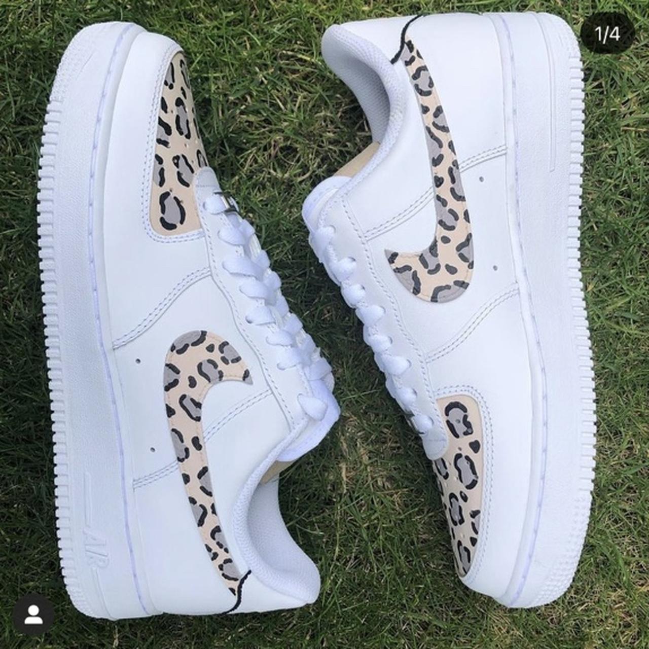 Leopard print airforce customs Sizes 6 and below -... - Depop