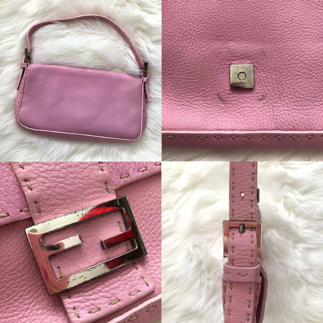 Authentic Fendi Selleria pink grained leather... - Depop