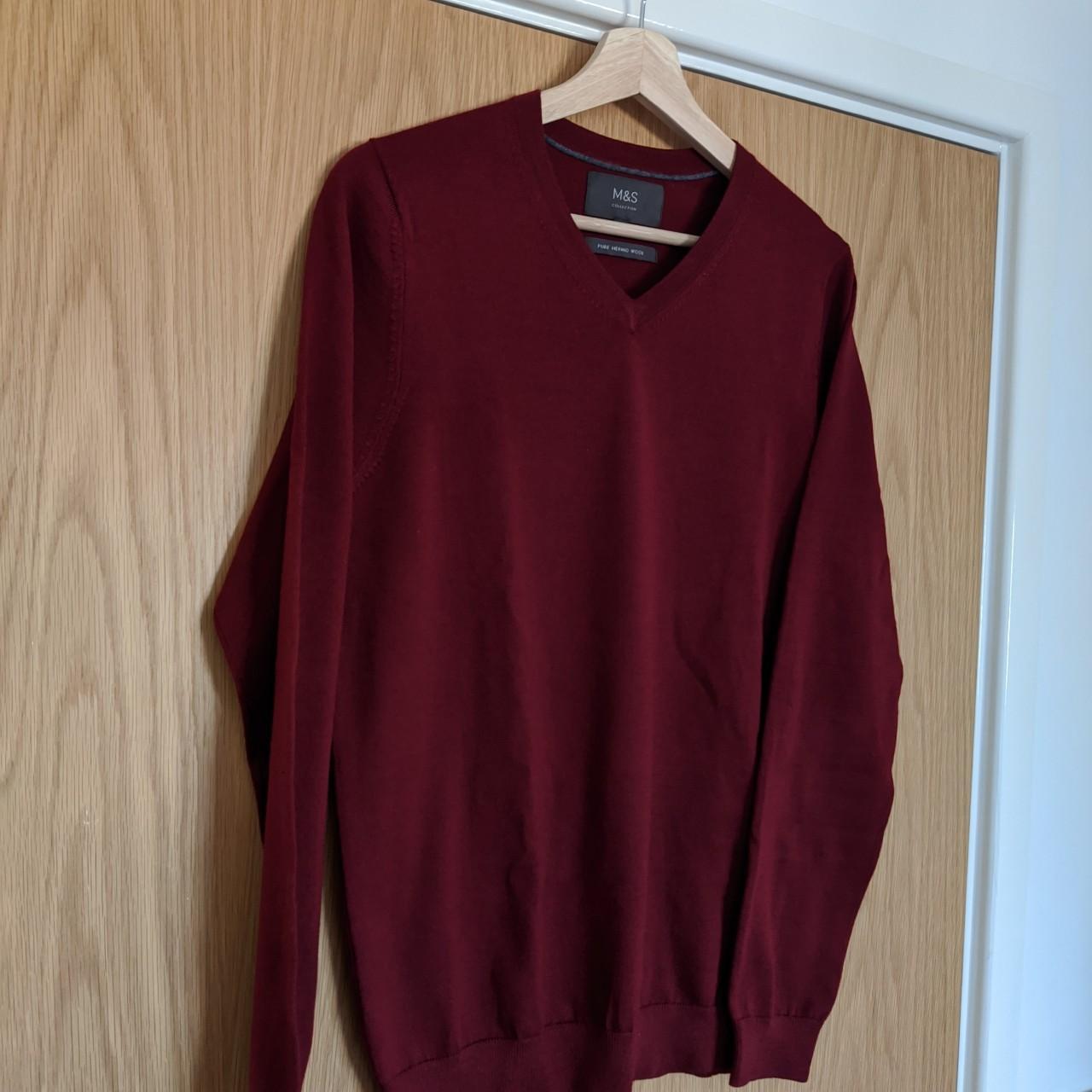 Marks Spencer Men S Burgundy Jumper Depop