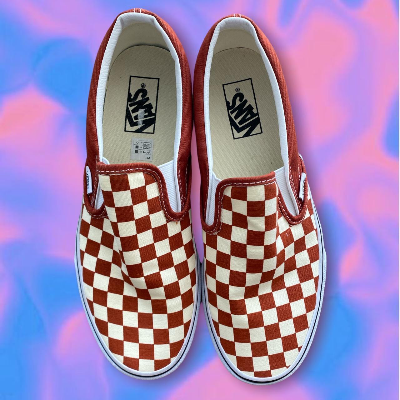 rust checkered vans