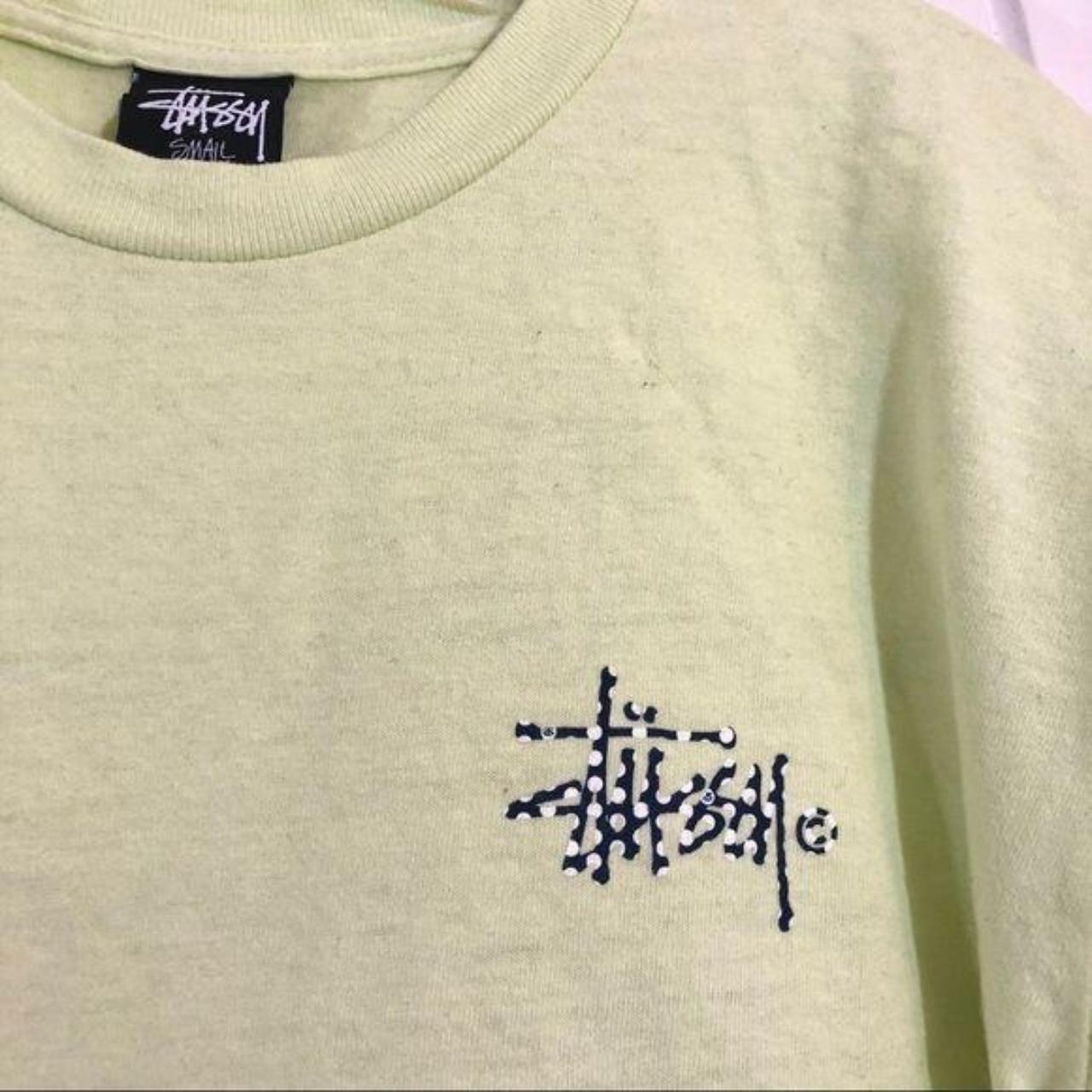 Stussy polka dot logo neon mint tee small used. Logo... - Depop