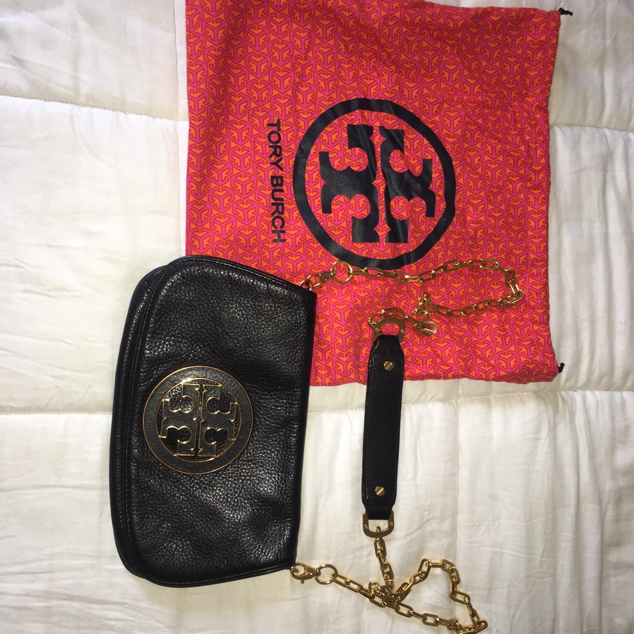 Tory Burch Leather Gold Chain Purse. - Depop