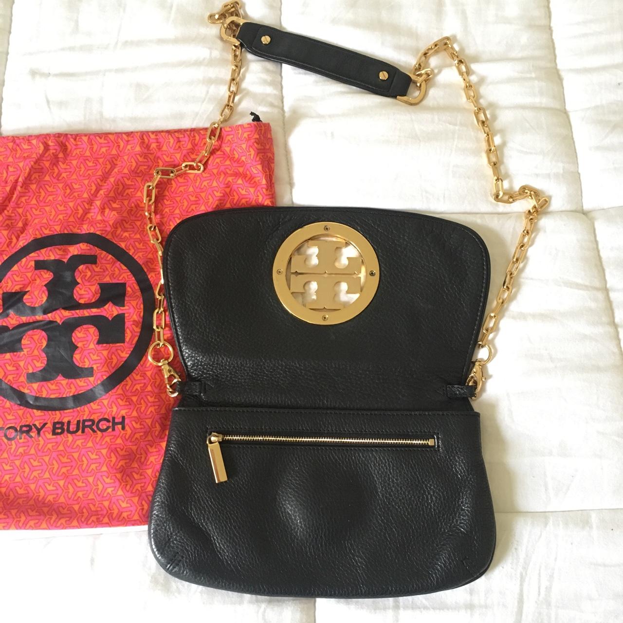 Tory Burch Leather Gold Chain Purse. - Depop