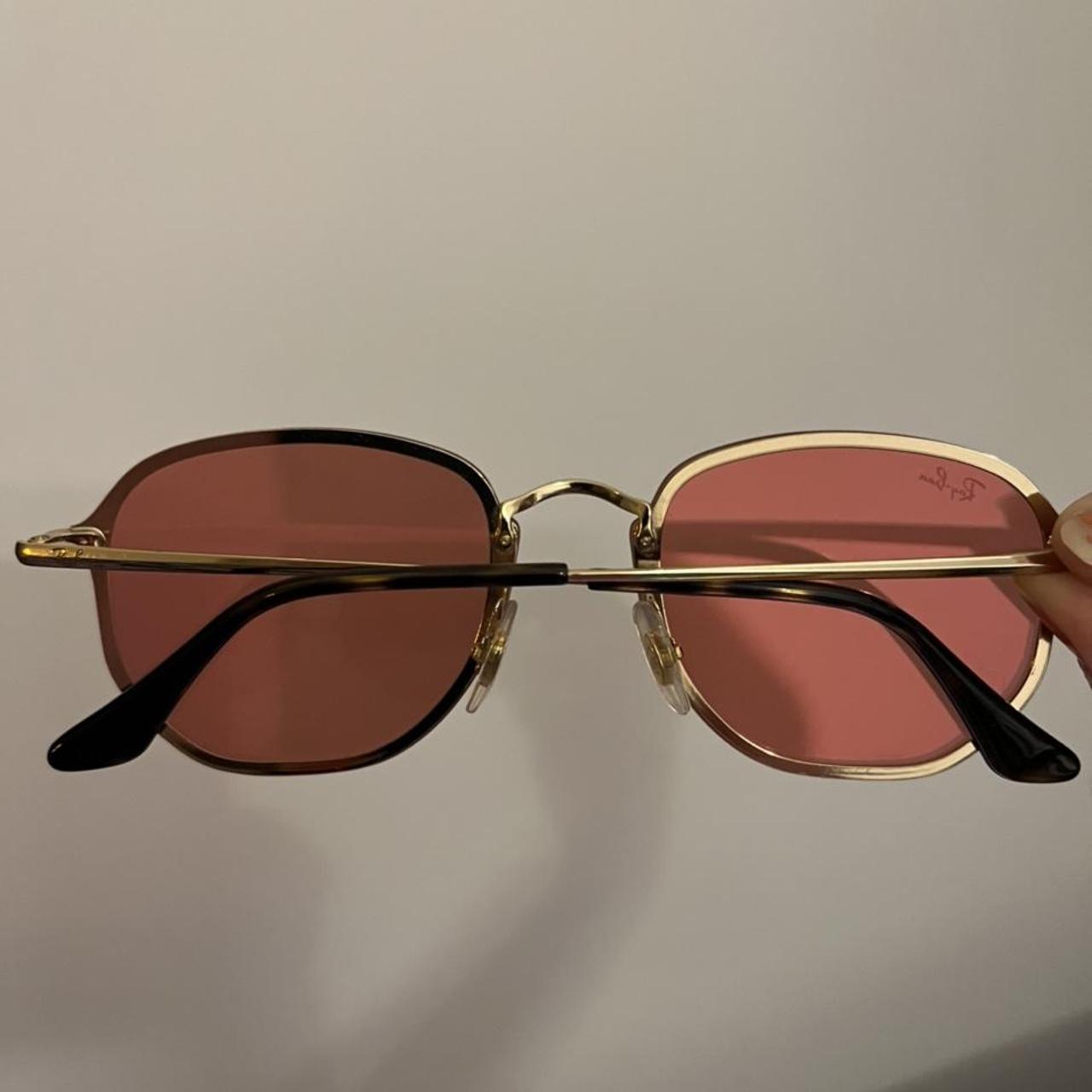 Pink Mirrored Ray Ban Sunglasses With Gold Frame In Depop 