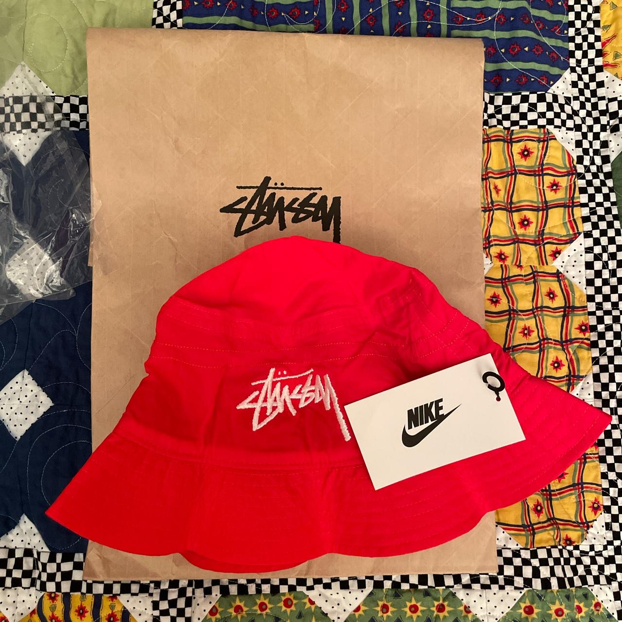 NIKE STUSSY RED BUCKET HAT , ADULT UNISEX M/L, BRAND...