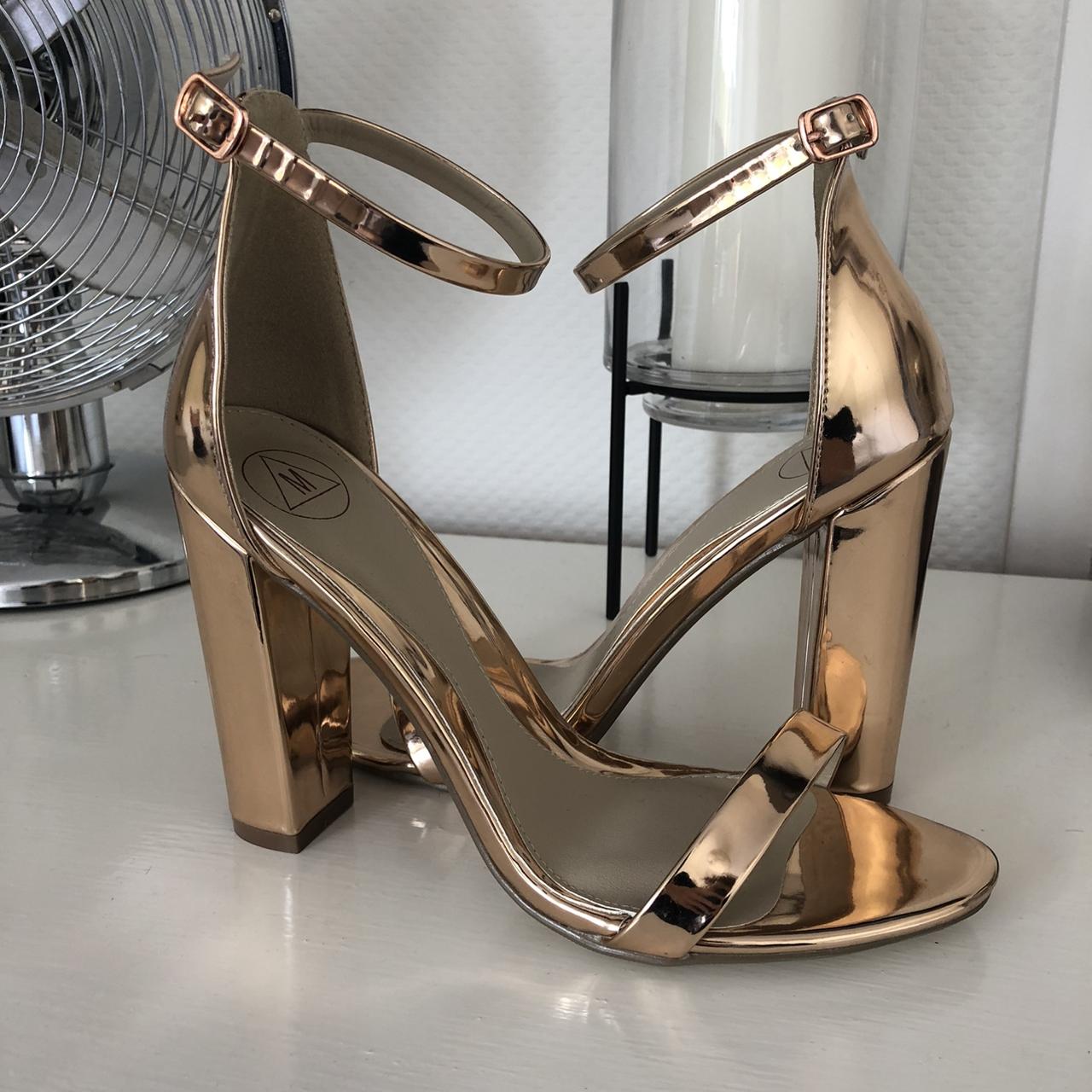 Rose gold outlet chunky heel shoes