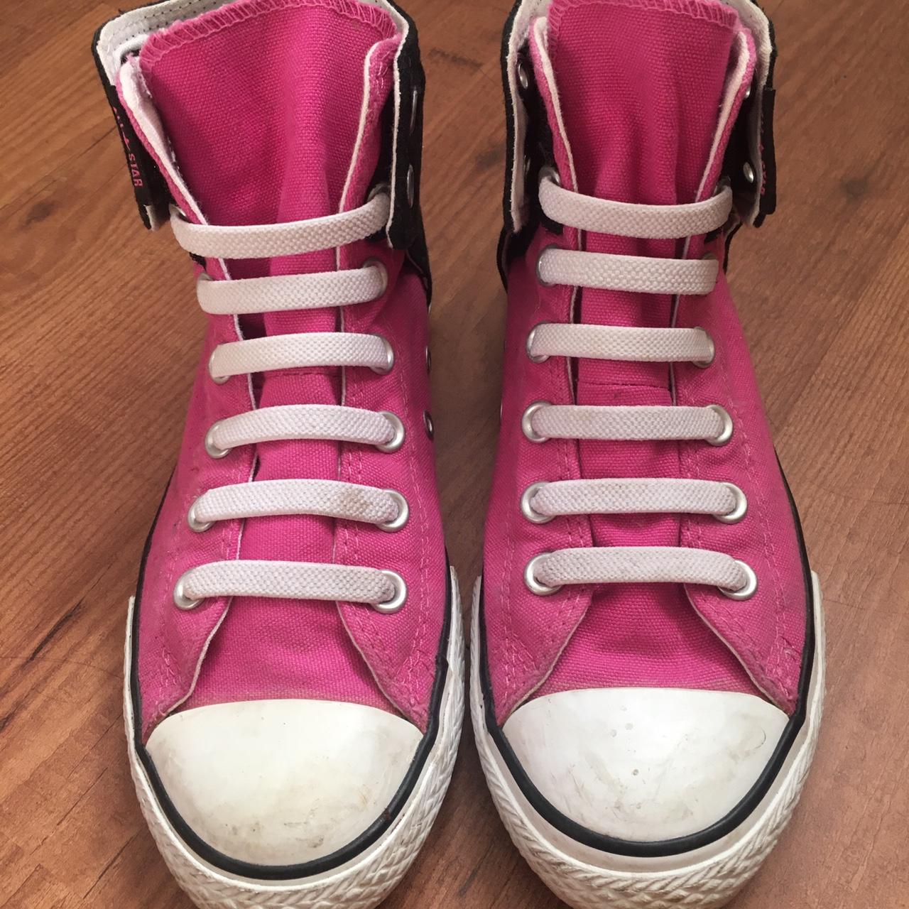 Converse velcro pink best sale