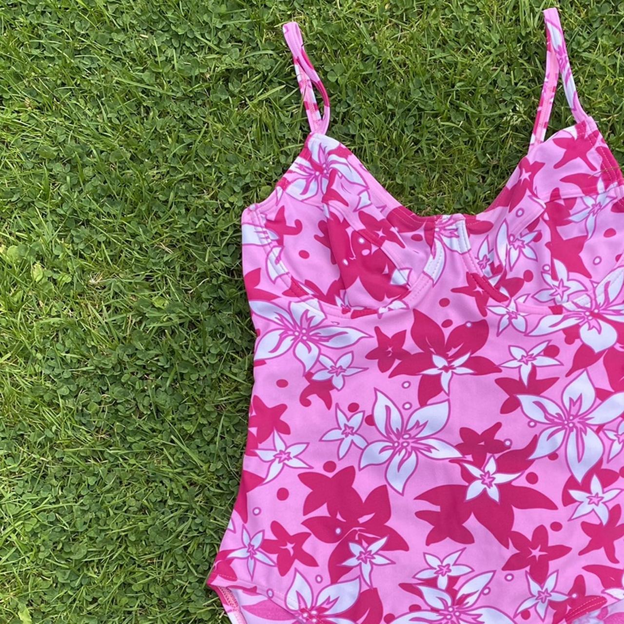 super cute flower printed swim suit 🌺💗 perfect... - Depop