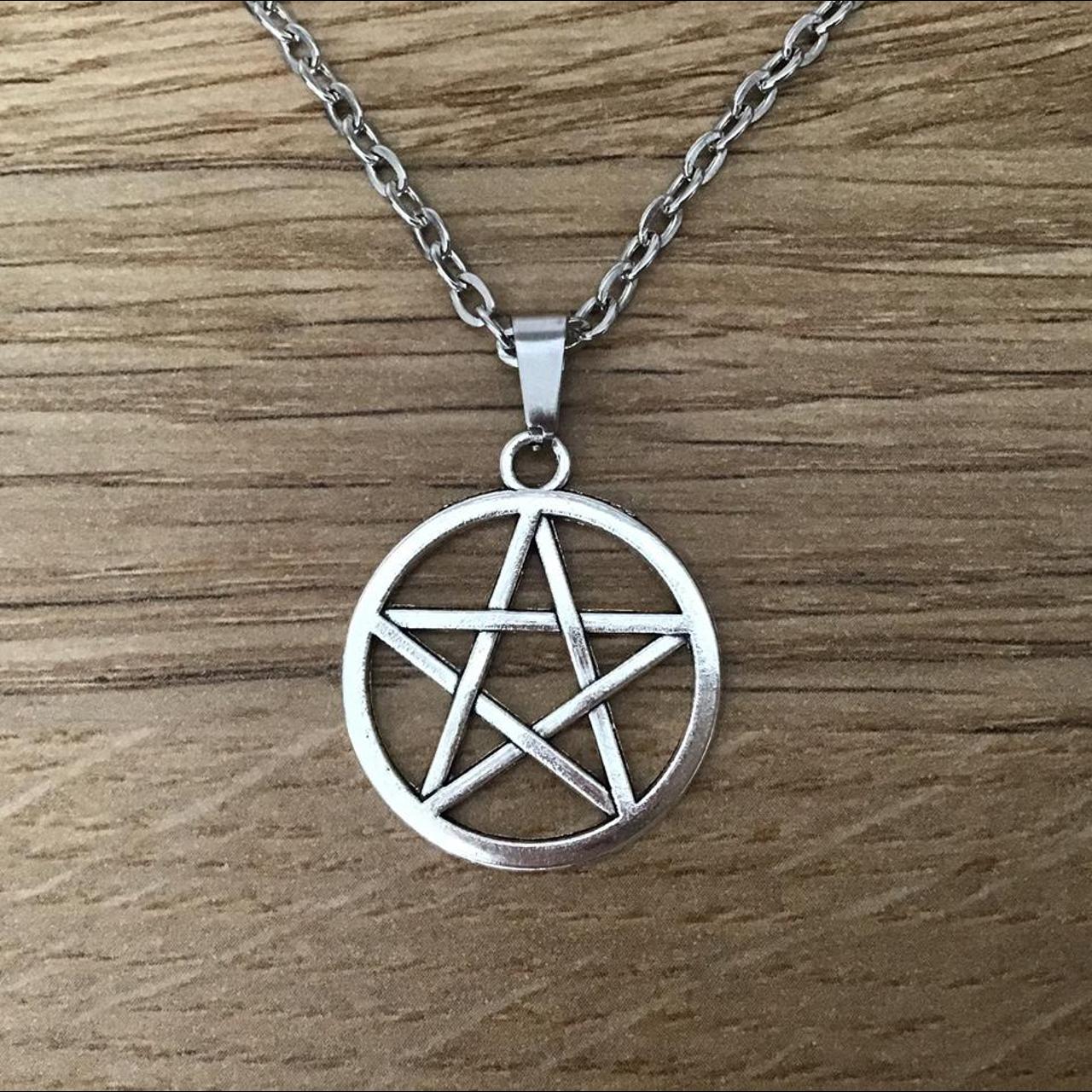 Free postage 🙂 silver tone pentagram/ pentacle... - Depop