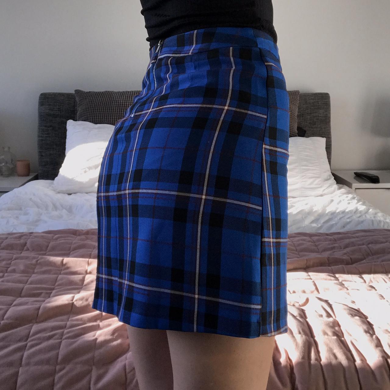 ASOS A like mini skirt in blue check tartan plaid