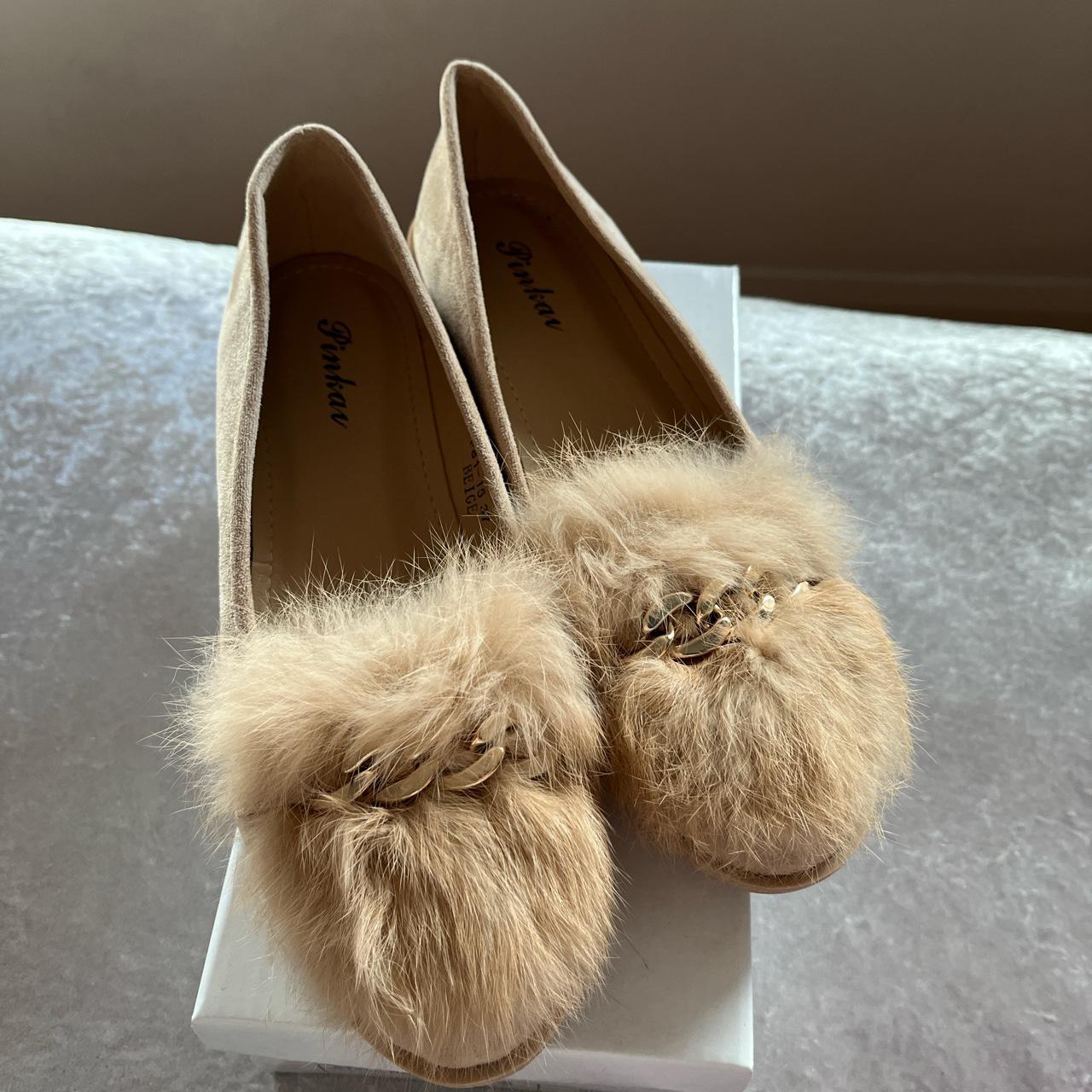 Pinkai beige shoes with fur. Never worn brand new.... - Depop