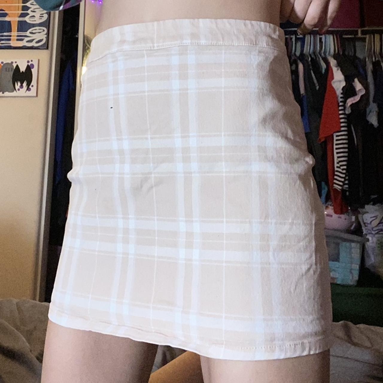 Plaid Skirt Hot Pink Skirt Forever 21 Pink Vanilla Black Stone