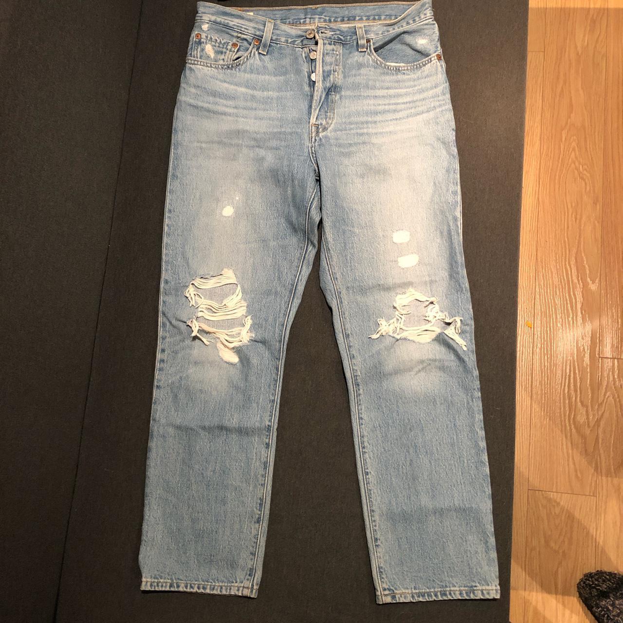 Levi’s ripped 501 jeans, worn a handful of times,... - Depop
